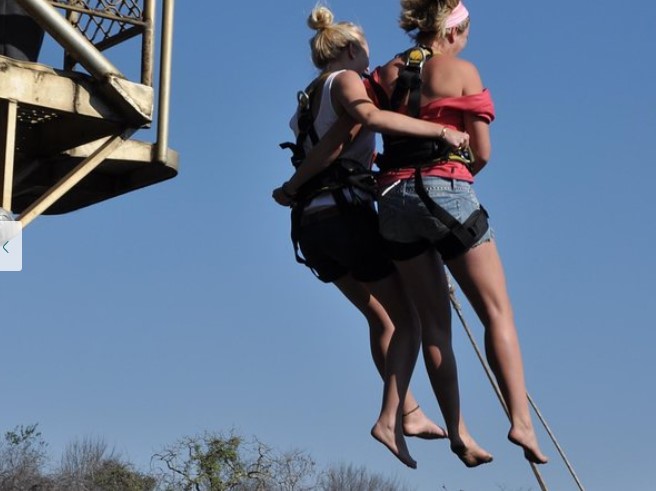 Victoria Falls Bridge swing over the Zambezi River Zimbabwe Zambia