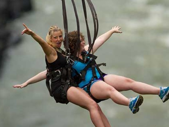 Victoria Falls tandem Zipline over the Batoka gorge and Zambezi River in Zimbabwe