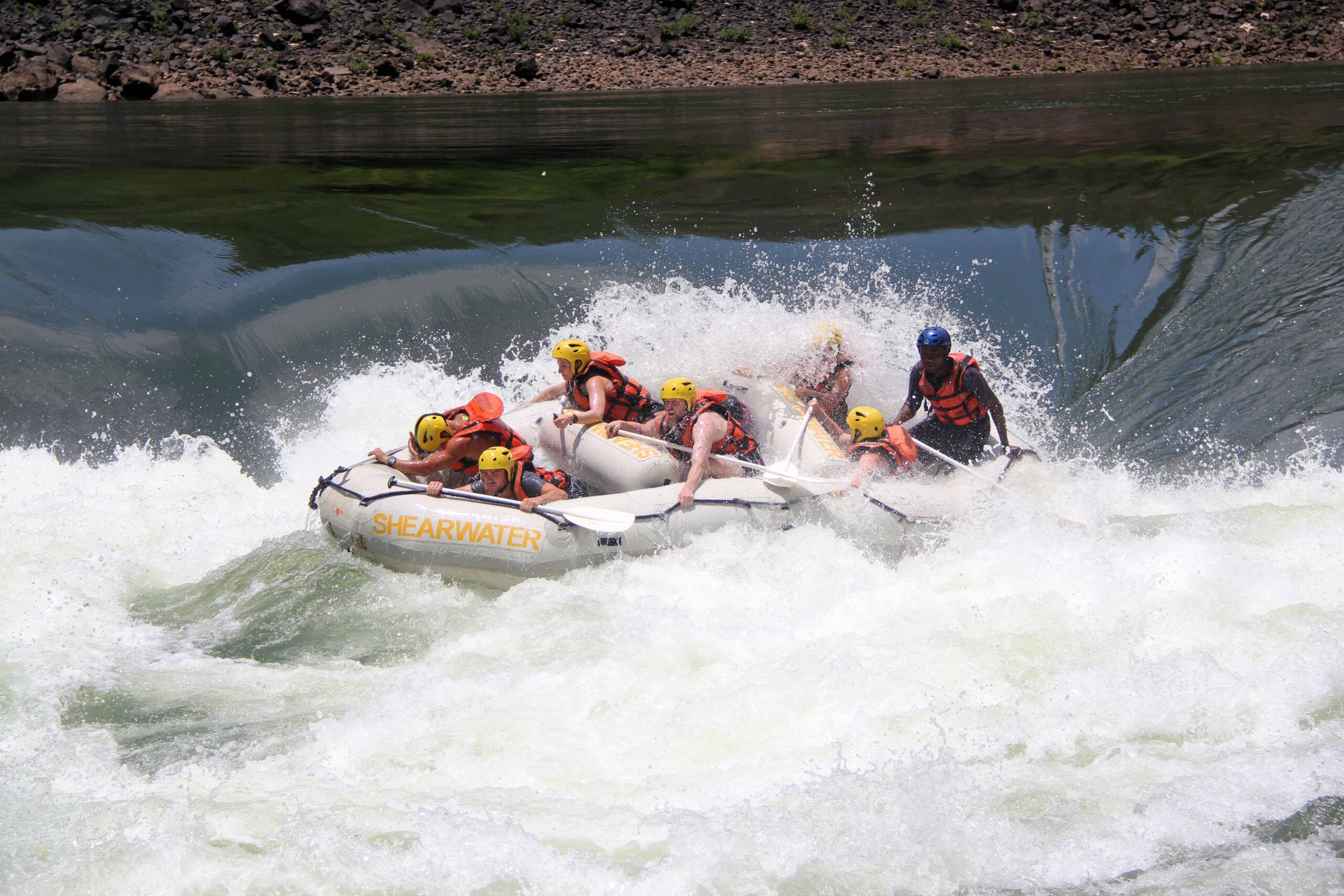 Multi-day whiewater rafting on the Zambezi River below the Victoria Falls