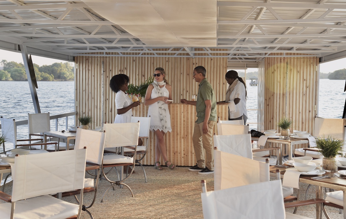 Lunch cruise on the upper Zambezi River above the Victoria Falls in Zimbabwe