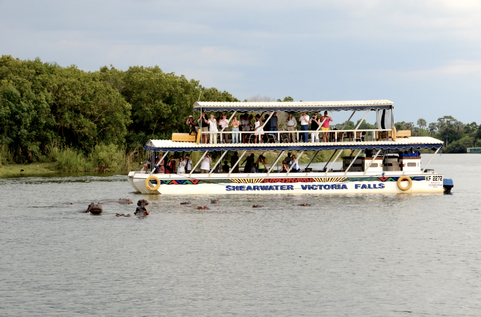 Stadard upper Zambezi River sunset cruise in Victoria Falls, Zimbabwe