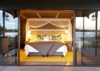 Luxury safari suite at Old Drift Lodge along the Zambezi River in Victoria Falls, Zimbabwe